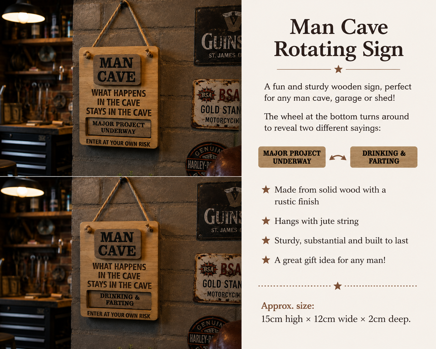 Man Cave Rotating Sign